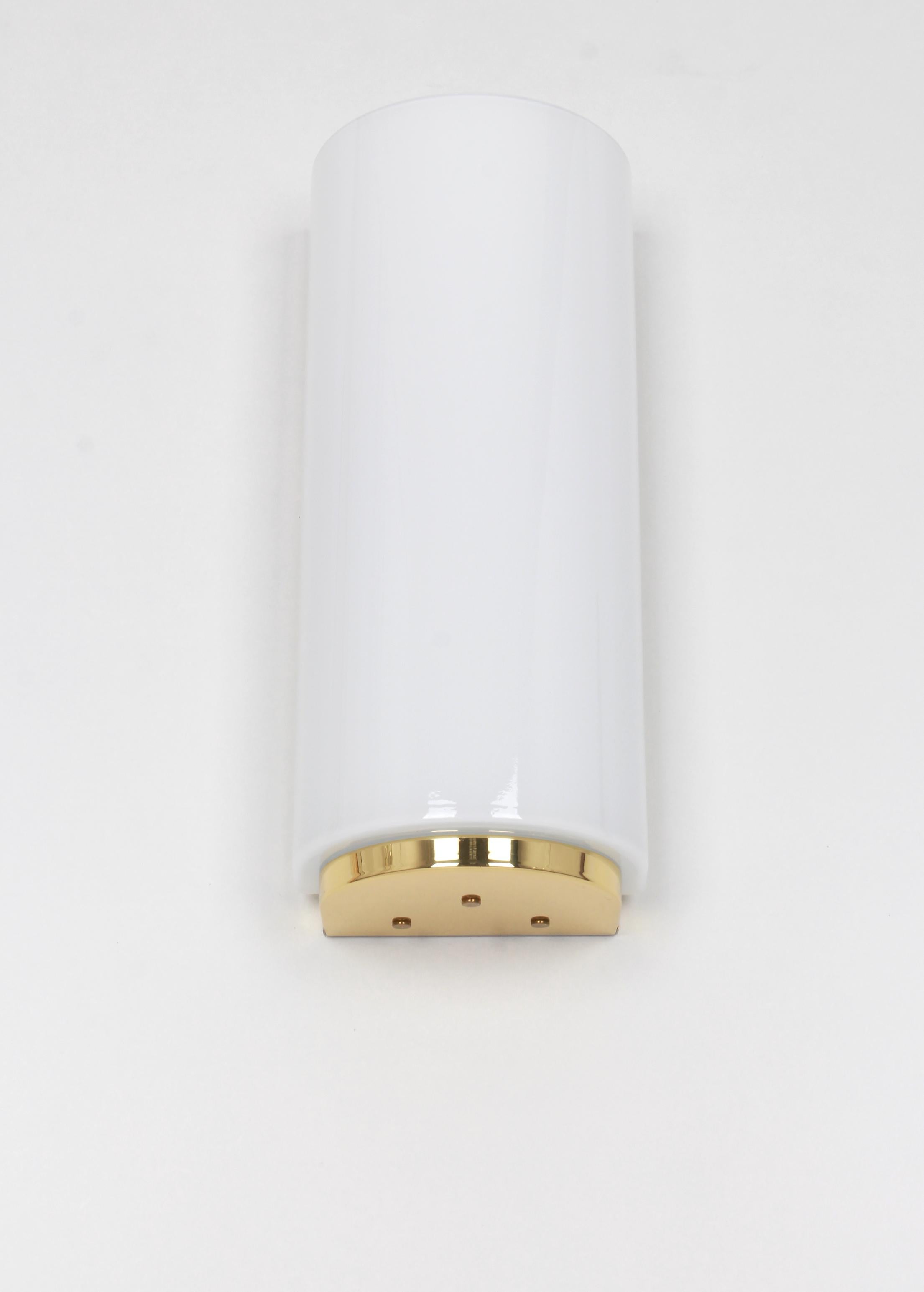 Mid-Century Modern 1 of 2 Opal Glass Sconces Designed by Limburg, Germany For Sale