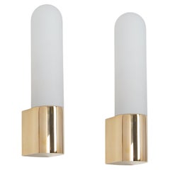 Retro Pair of Opal Glass Sconces Designed by Limburg, Germany
