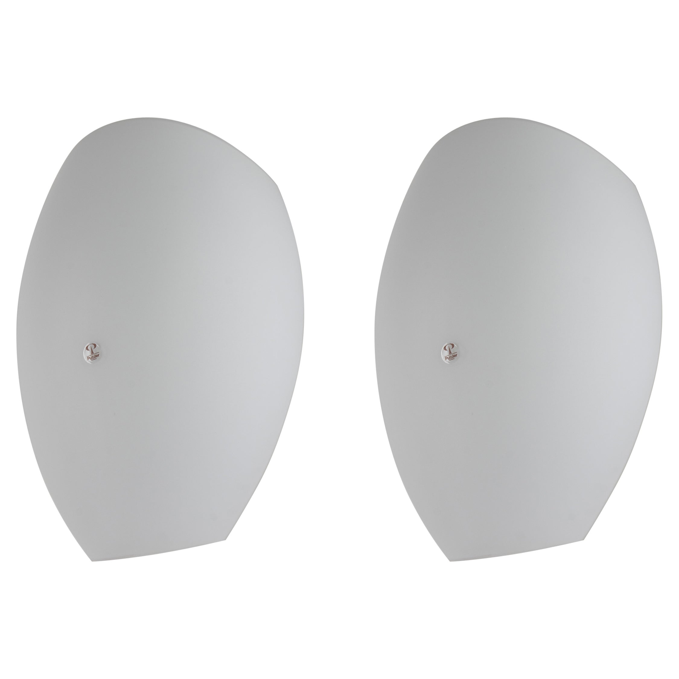Pair of Opal Glass Wall Sconces by Peill & Putzler, Germany