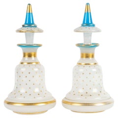 Pair of Opaline Bottles, 19th Century, Napoleon III Period.