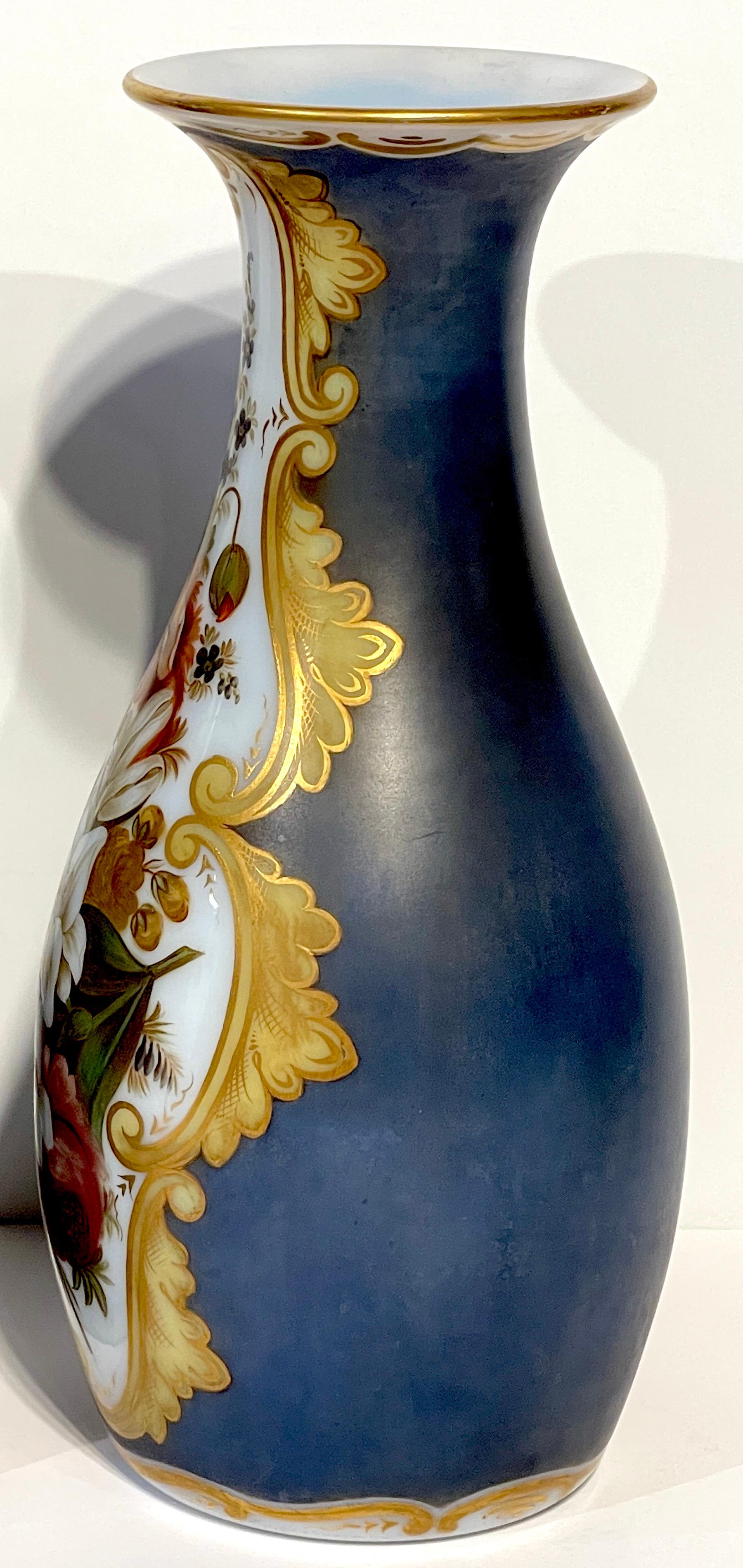 Painted Pair of Opaline Floral Vases, Attributed Jean François Robert for Baccarat  For Sale