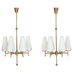 Pair of Opaline Glass Chandeliers by Hans-Agne Jakobsson