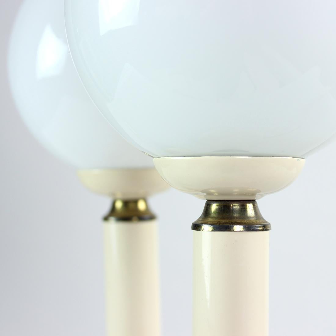 Pair of Opaline Glass Lamps, Czechoslovakia, 1970s For Sale 1