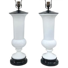 Pair of Opaline Glass Lamps