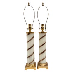 Pair of Opaline Glass Lamps