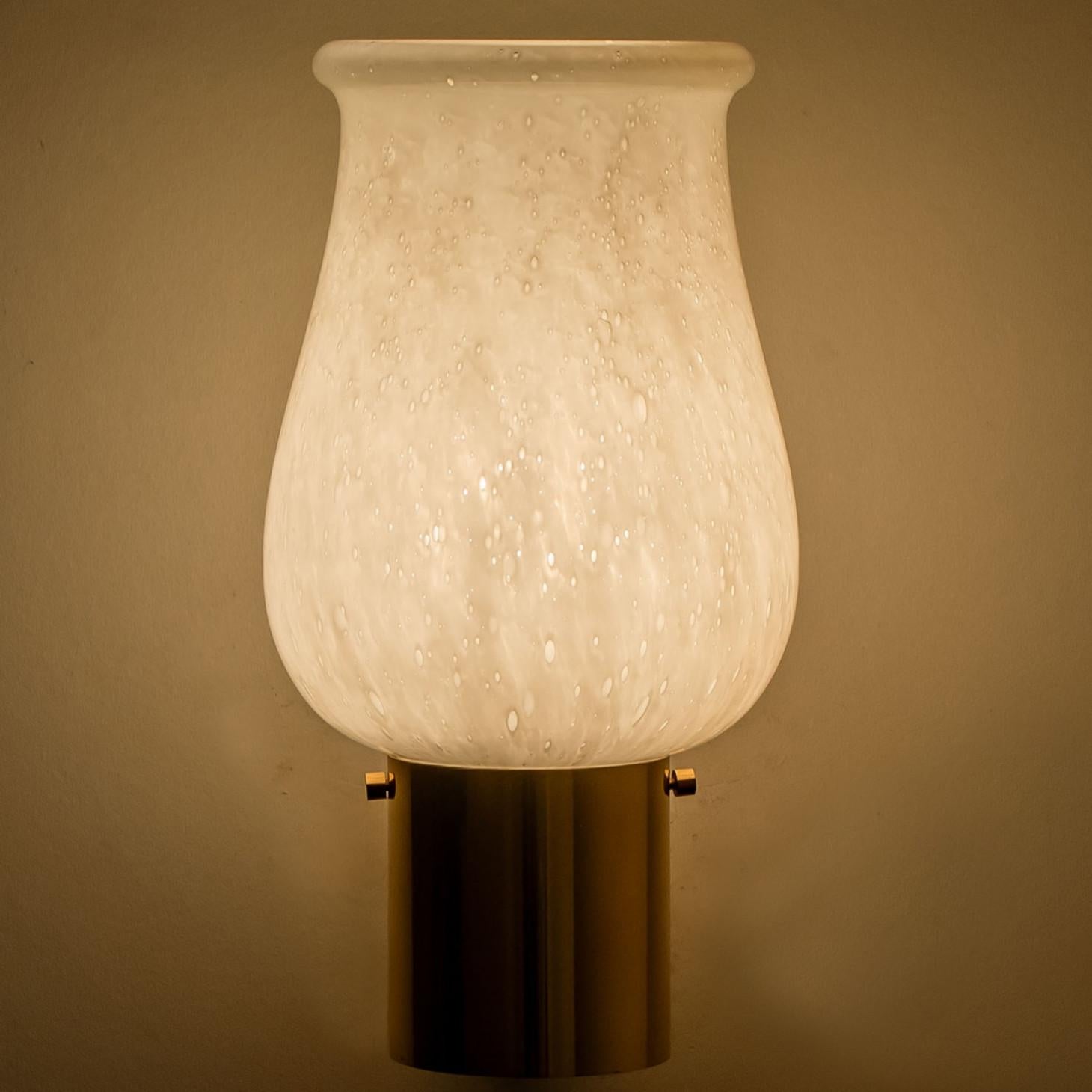 Pair of Opaline Glass Wall Lights by Glashütte Limburg, 1960 For Sale 3