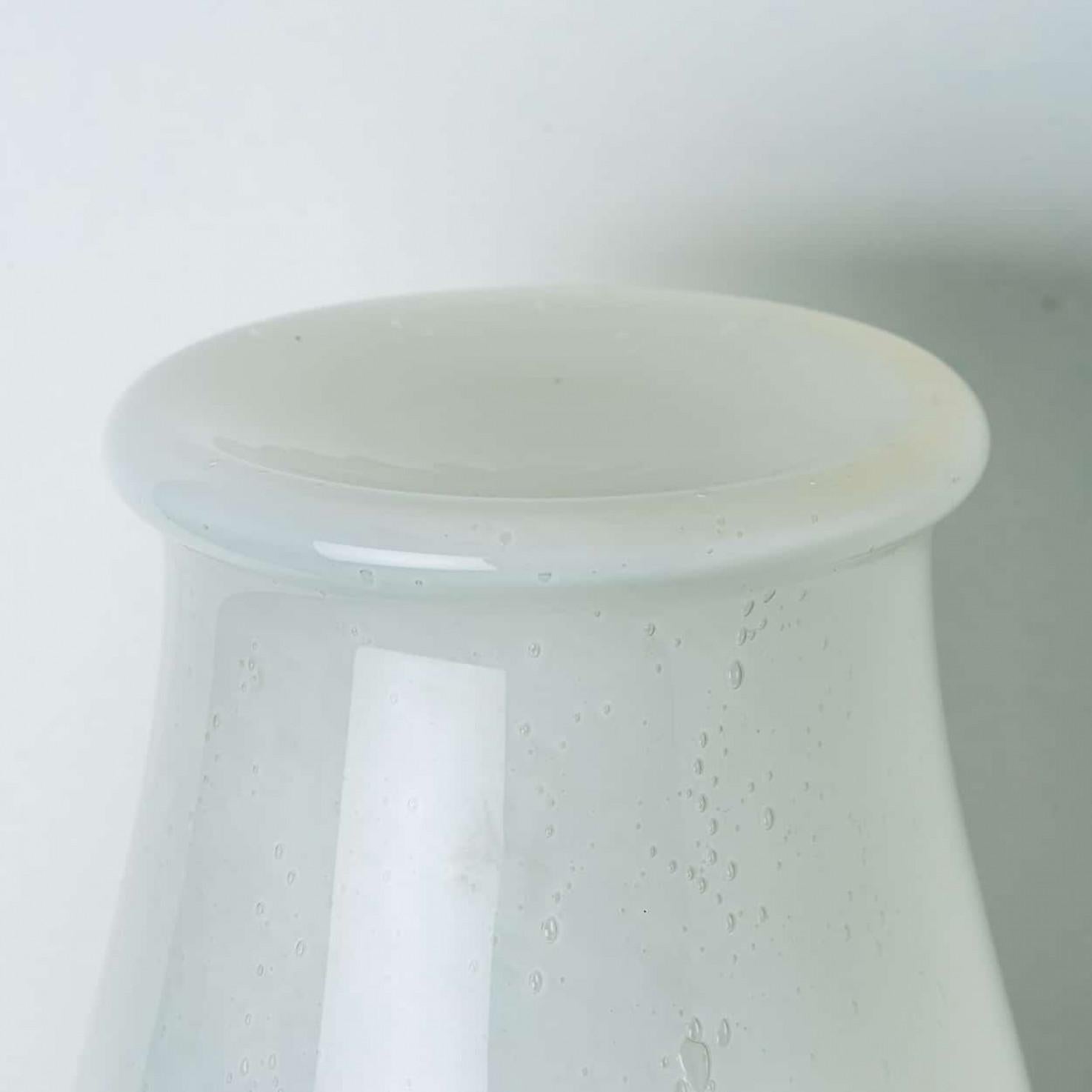 German Pair of Opaline Glass Wall Lights by Glashütte Limburg, 1960 For Sale