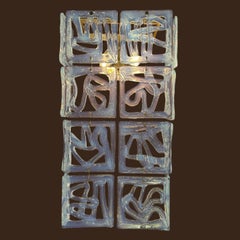 Pair of Opaline Murano Glass Sconces Attr. to Carlo Nason for Mazzega, Italy