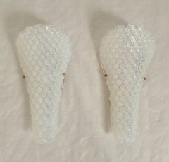 Pair of opaline Murano glass sconces