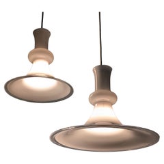 Paar Opal-Pendelleuchten von Michael Bang für Royal Copenhagen, 1970er Jahre