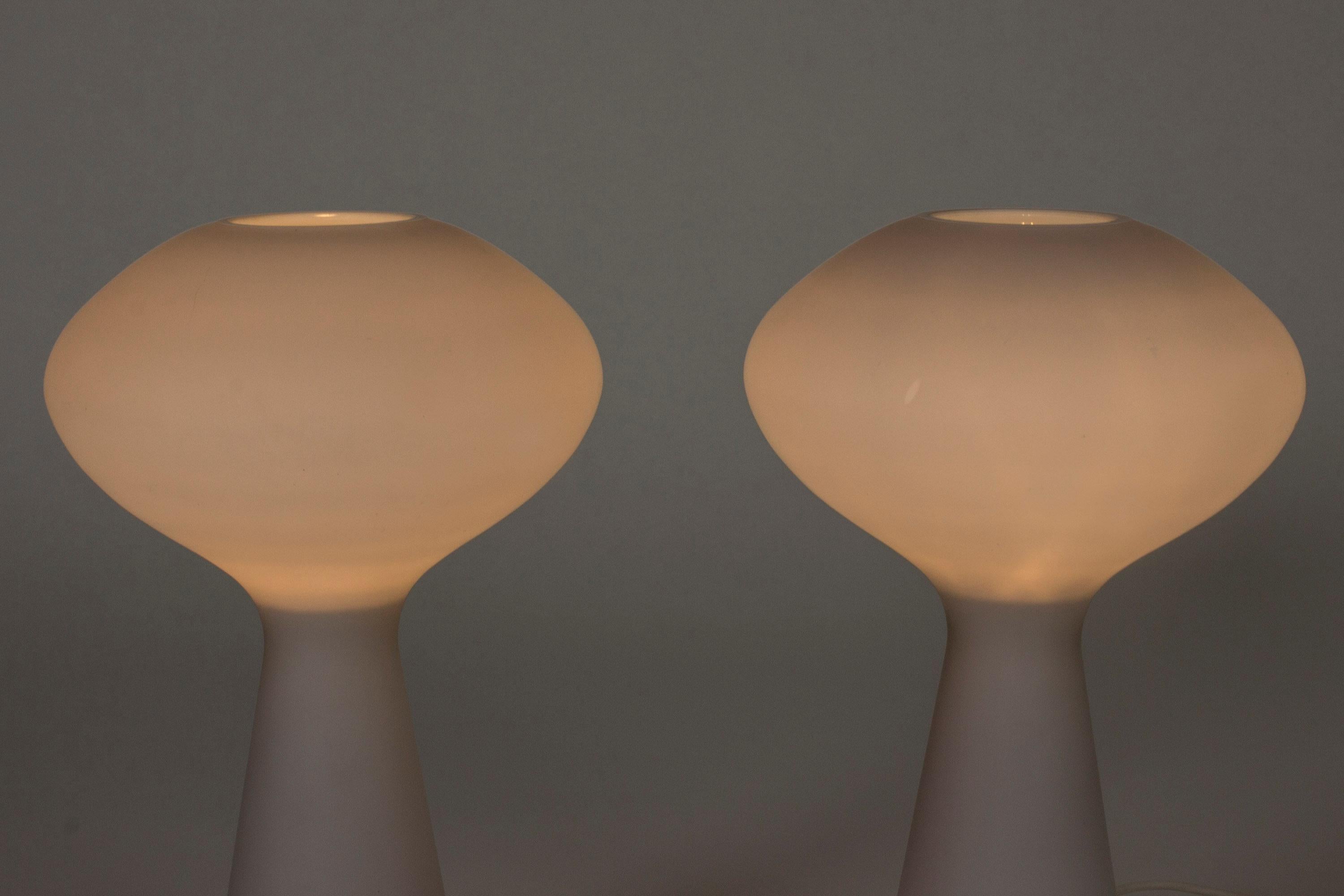 Opaline Glass Pair of Opaline Table Lamps by Lisa Johansson-Pape