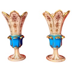 Antique Pair of Opaline Vases, 19th Century