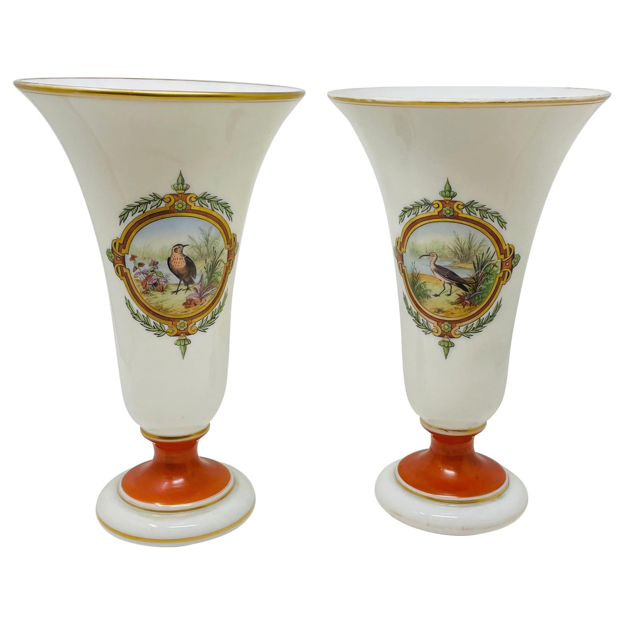 Pair of Opaline Vases, French, circa 1880