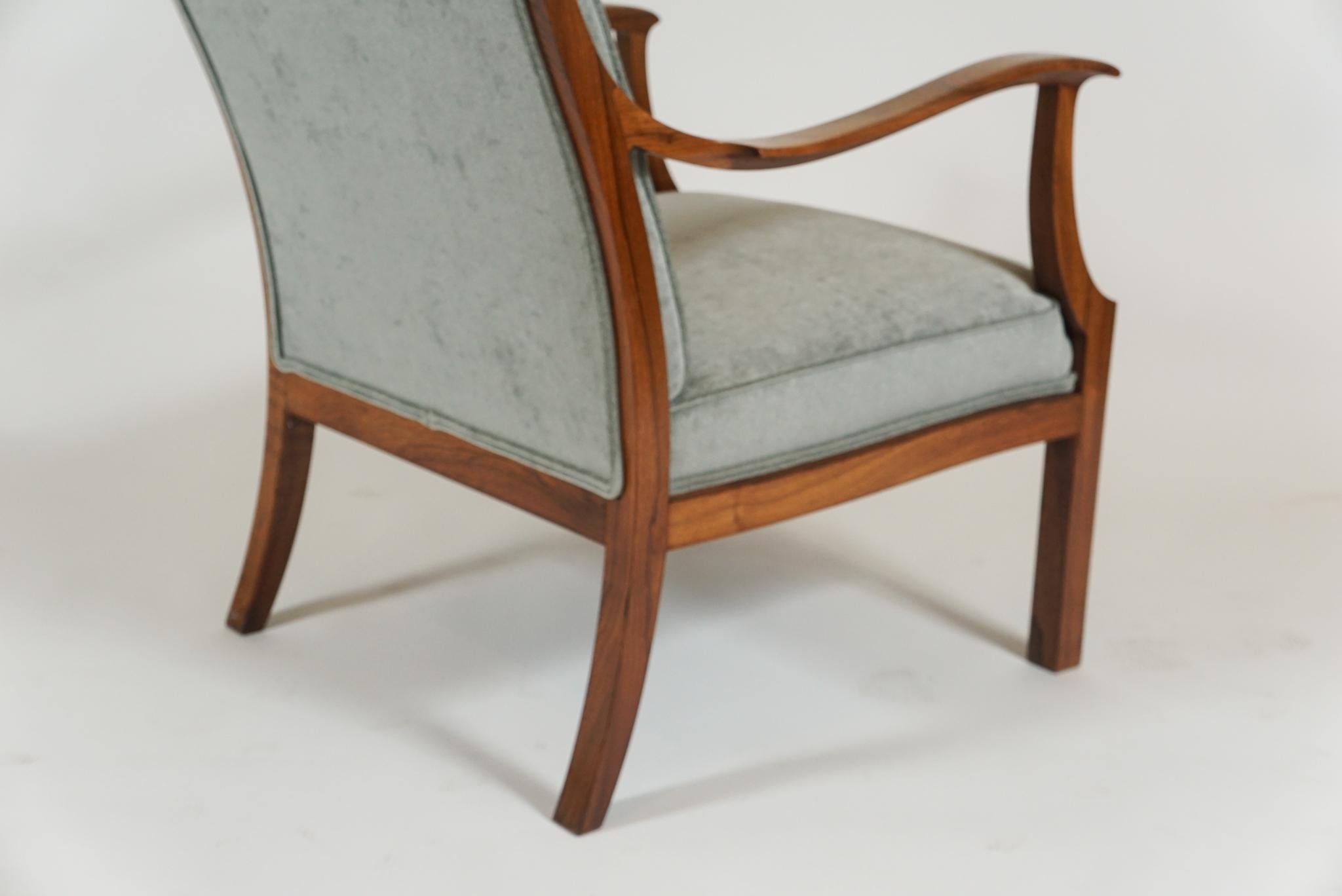 Danish Pair of Open Armchairs by Frits Henningsen For Sale