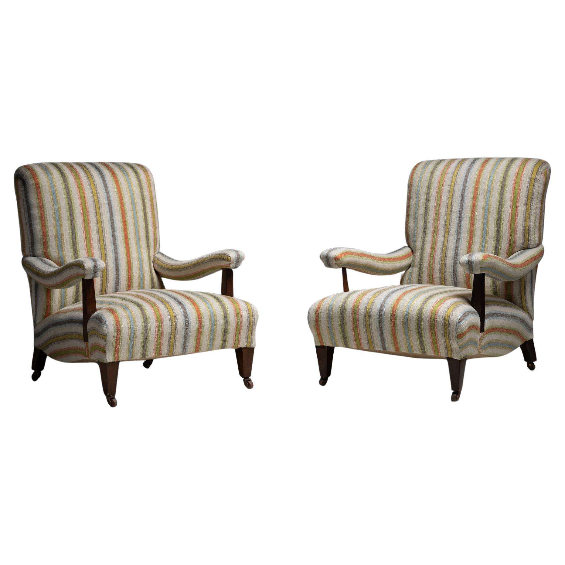 Pair of Open Armchairs, England circa 1900 For Sale