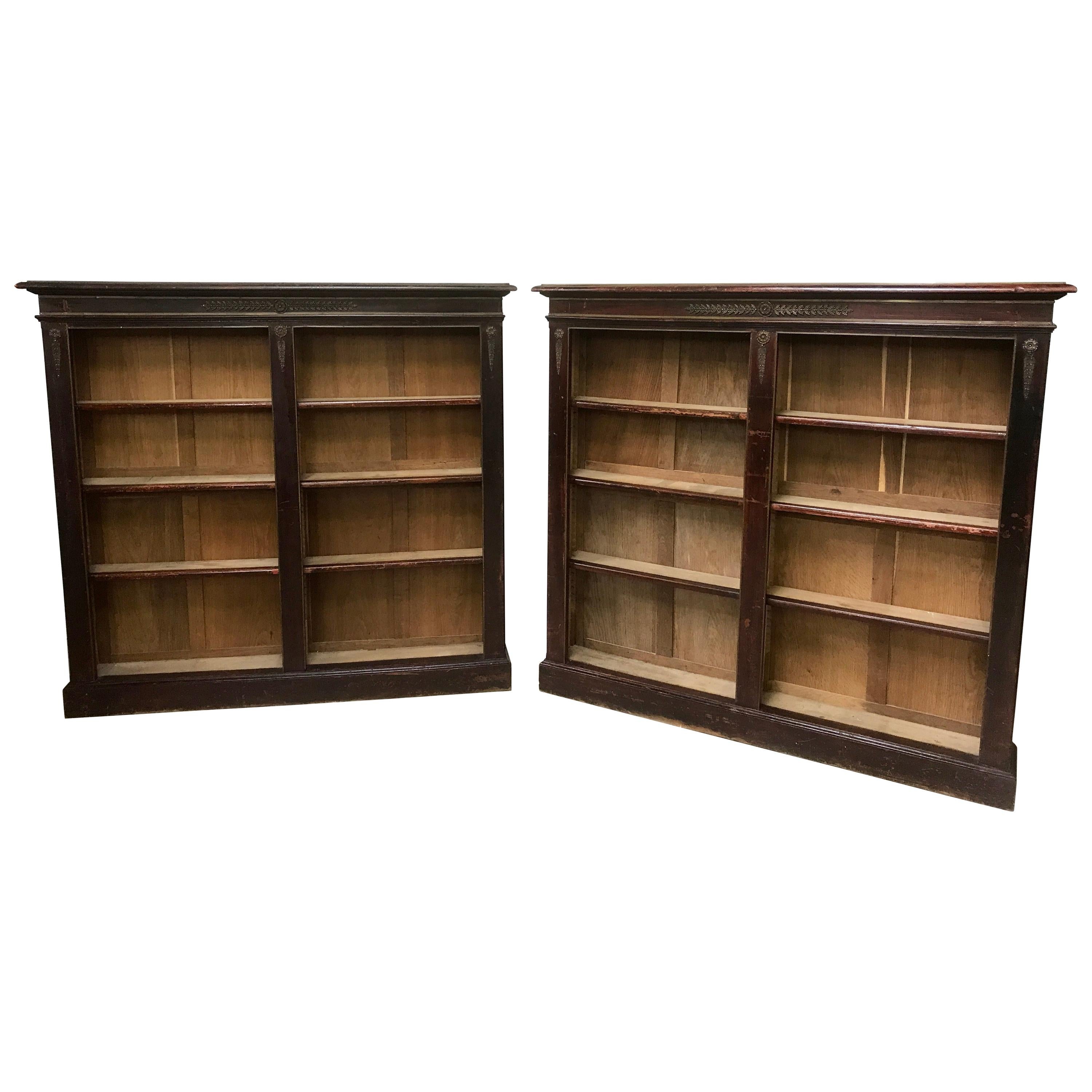 Pair of Open Bookcases For Sale