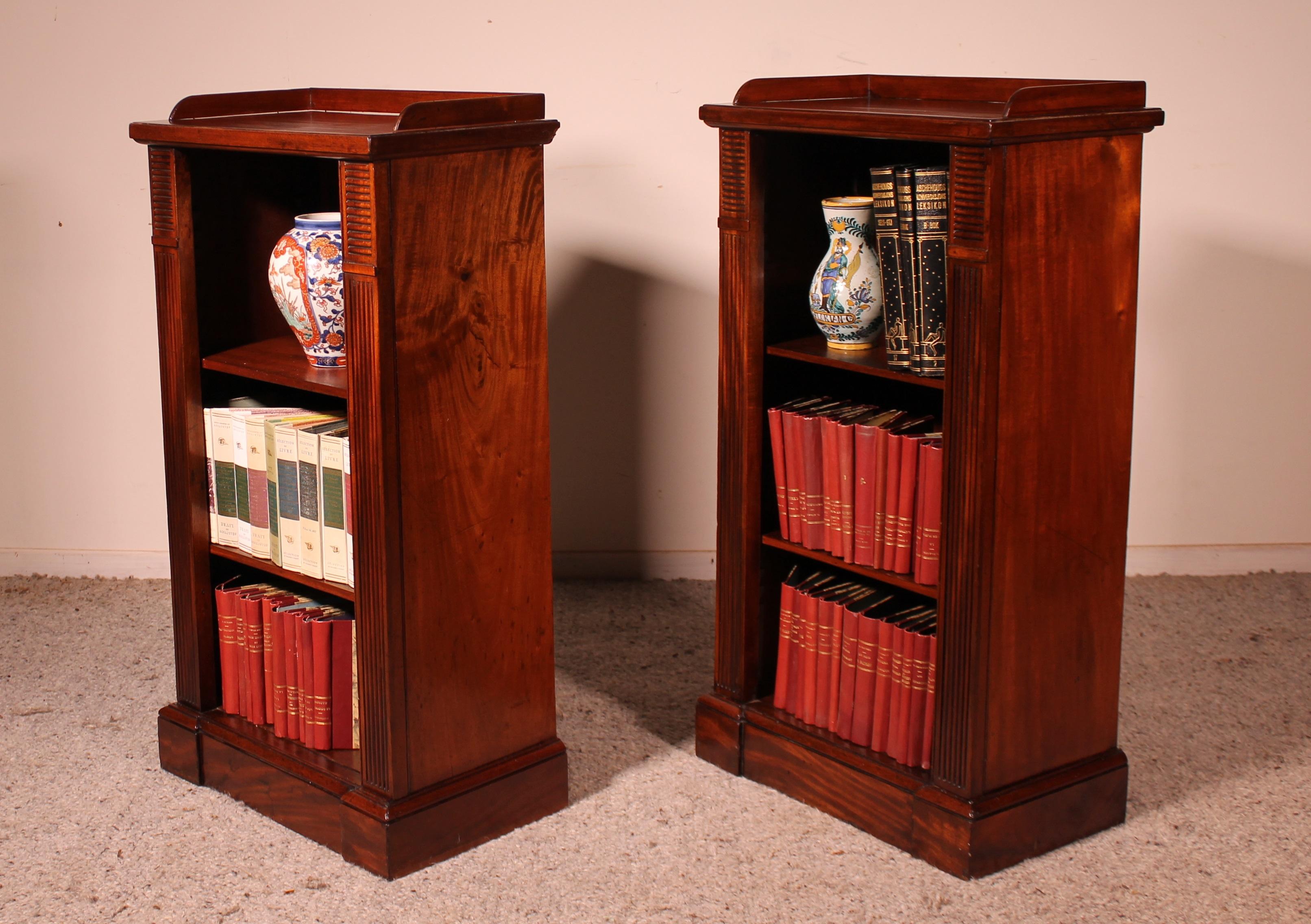 Mahogany Pair of Open Bookcases from the Beginning of the 19th Century, William IV
