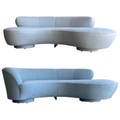 Pair of Opposing Complimentary Vladimir Kagan Serpentine Sofas for Directional