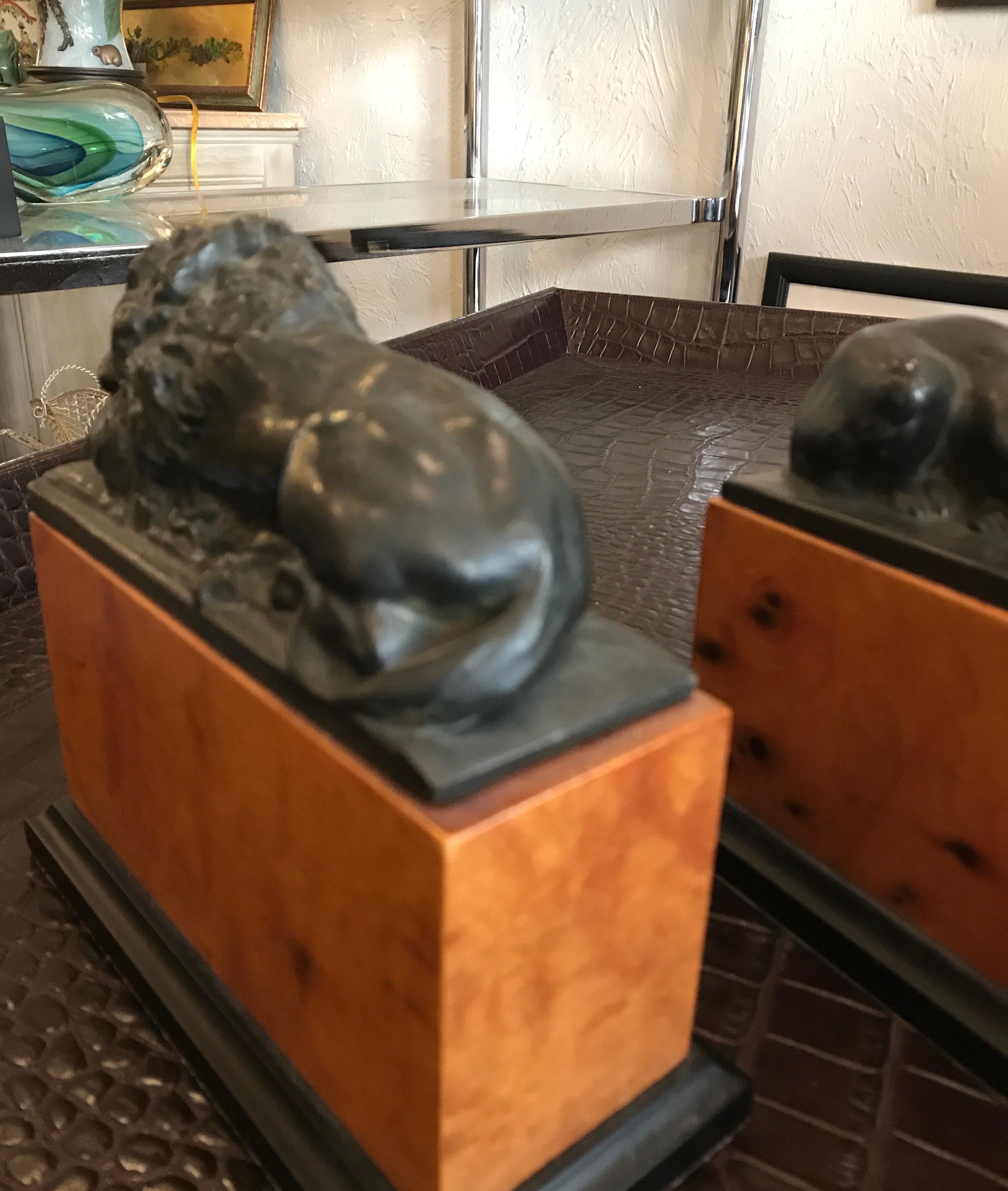 20th Century Pair of Opposing Lion Bookends