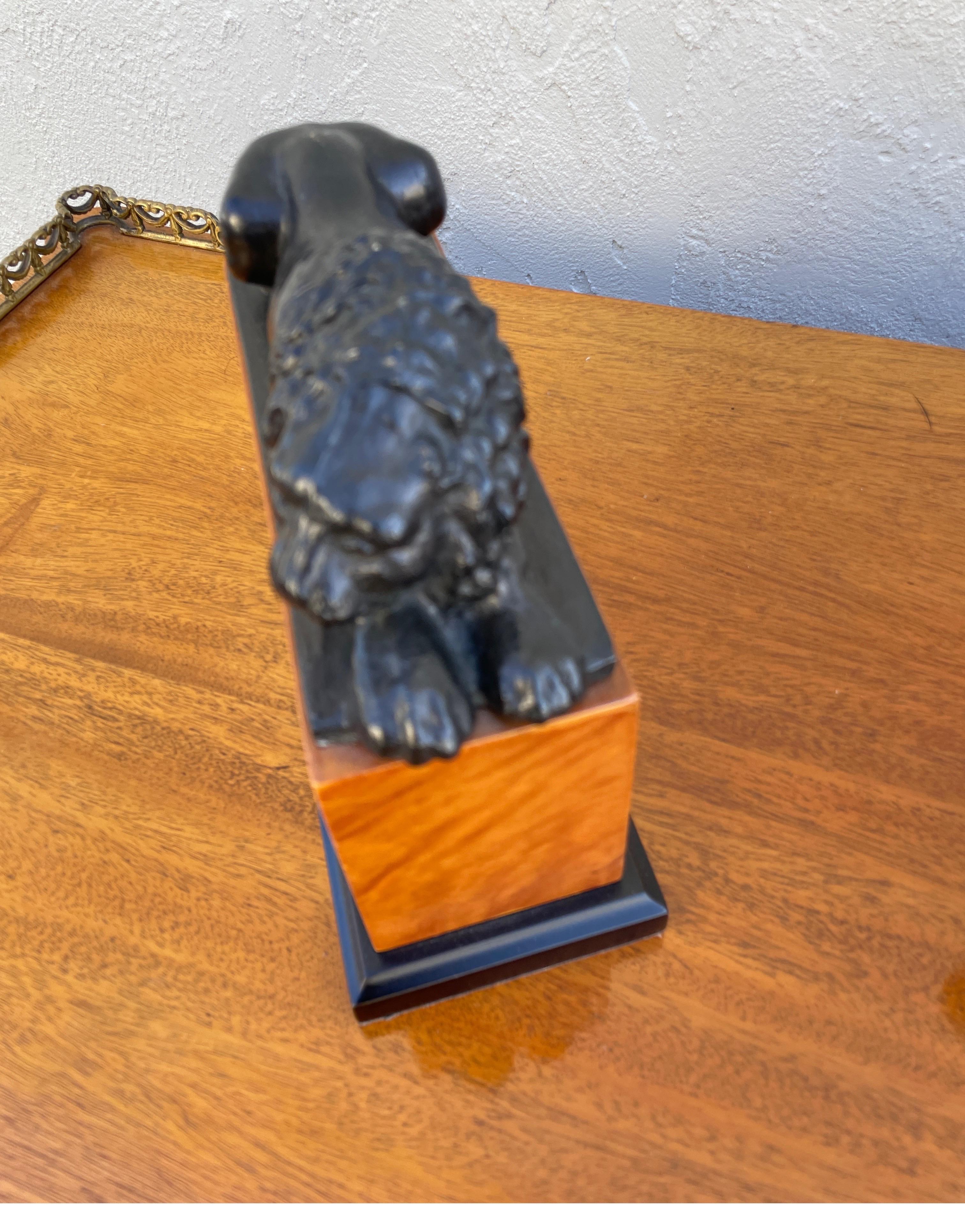 Italian Pair of Opposing Lion Bookends For Sale