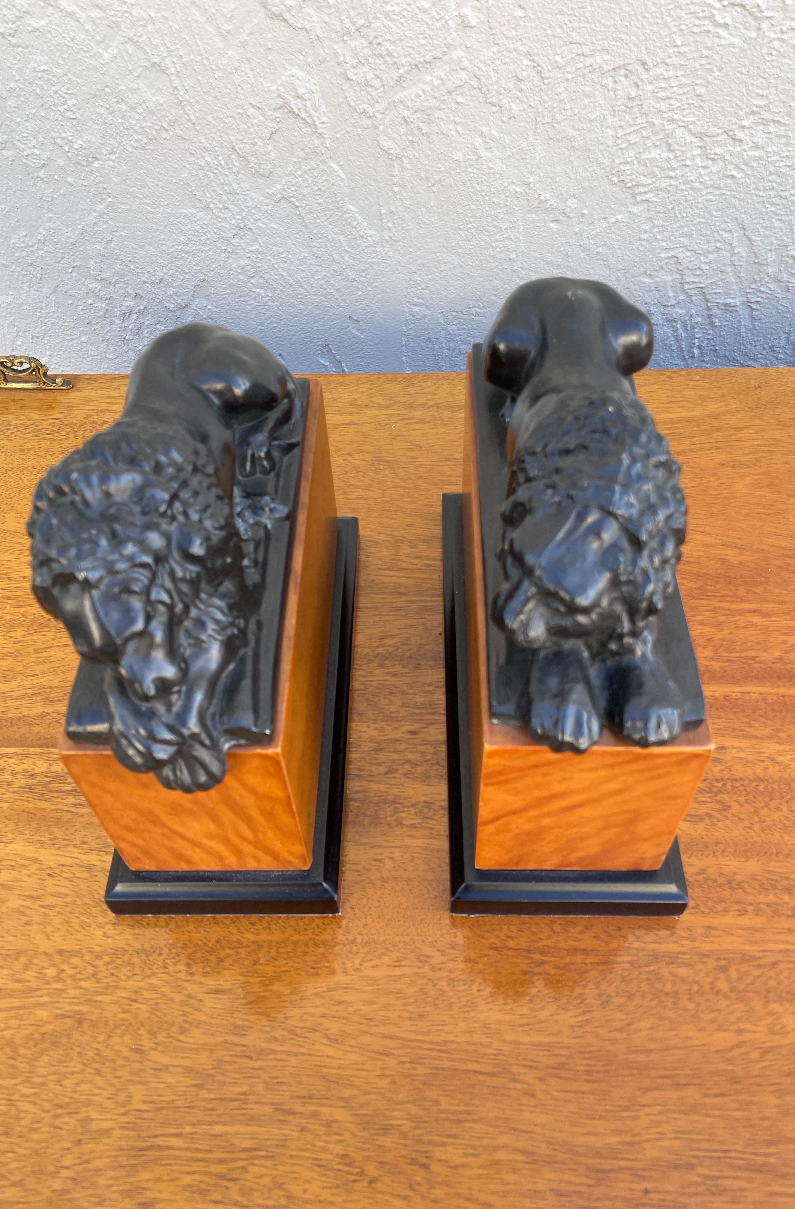 Pair of Opposing Lion Bookends For Sale 1