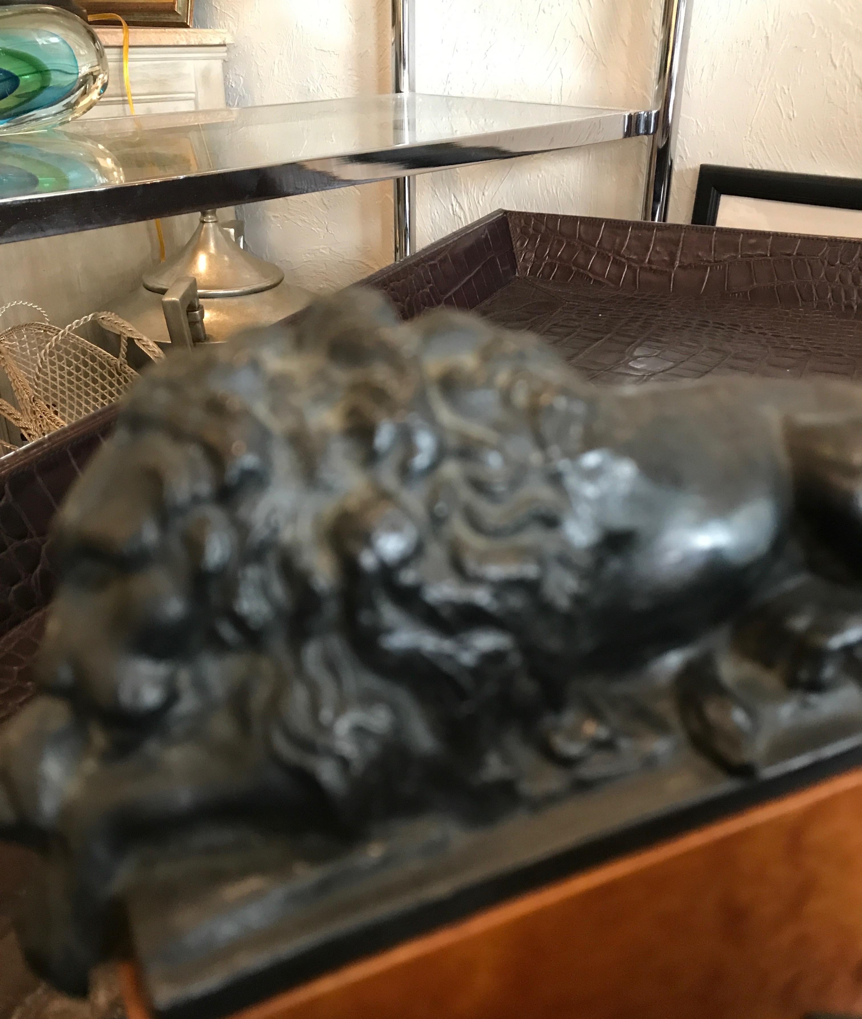 Pair of Opposing Lion Bookends 4