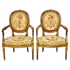 Pair of Opulent Giltwood Fauteuils 19th Century
