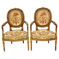 Pair of Opulent Giltwood Fauteuils 19th Century