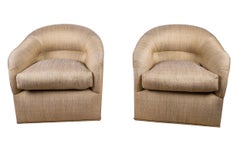 Pair of Opulent J. Robert Scott Upholstered Club Chairs