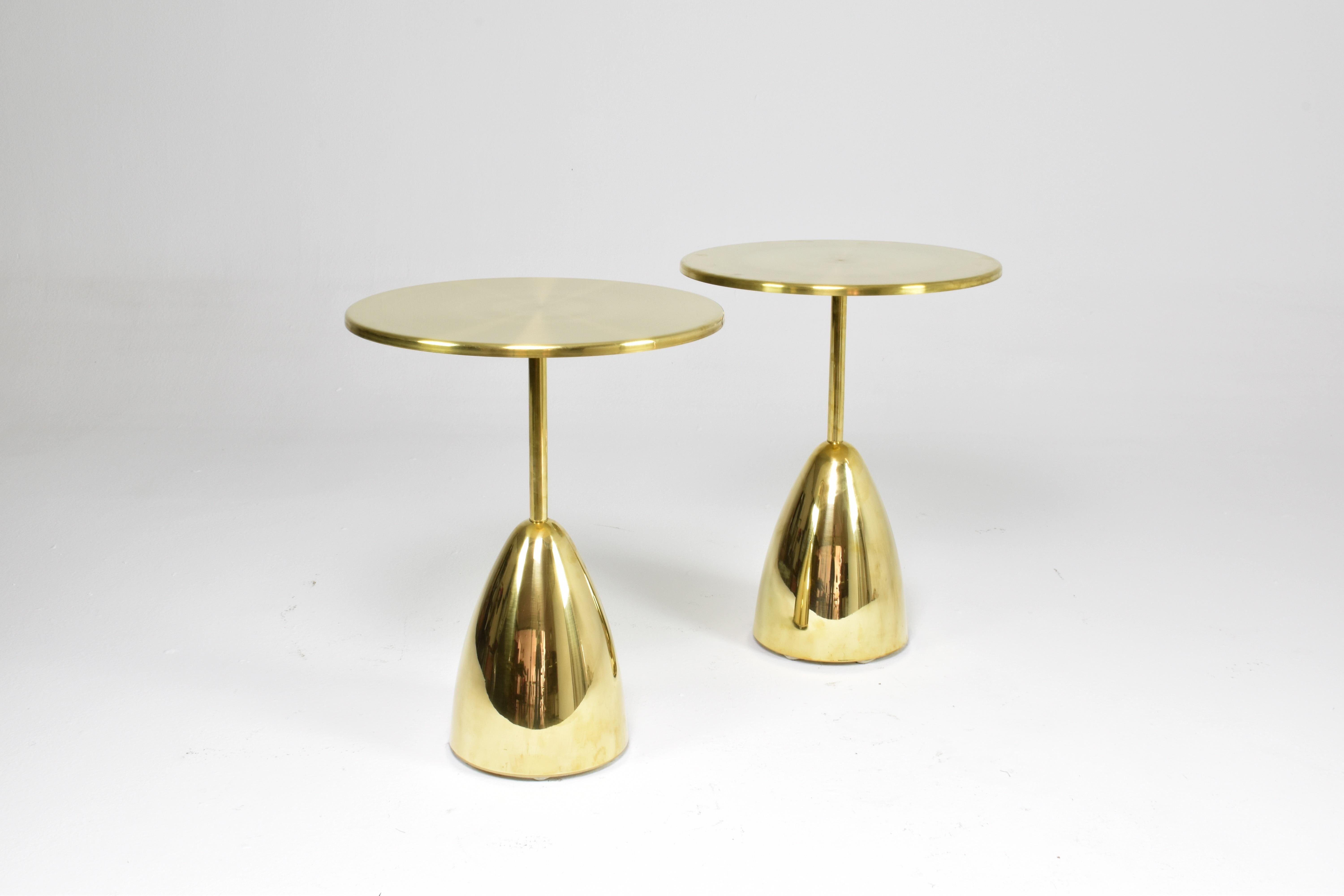 Brass Pair of Or-Ora handcrafted brass side tables by Jonathan Amar Studio For Sale