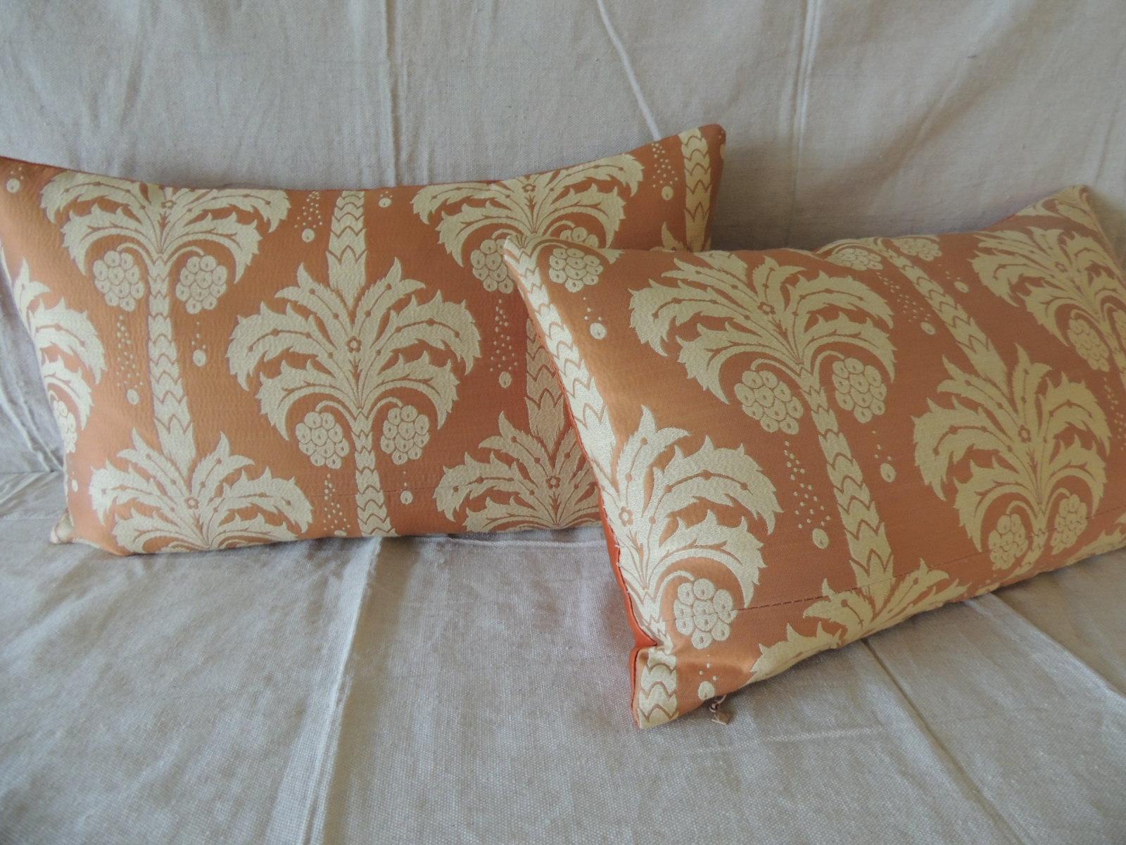 orange silk pillows