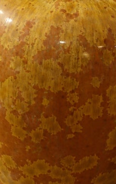 Pair of Orange and Yellow Lidded Ginger Jars, China, Contemporary