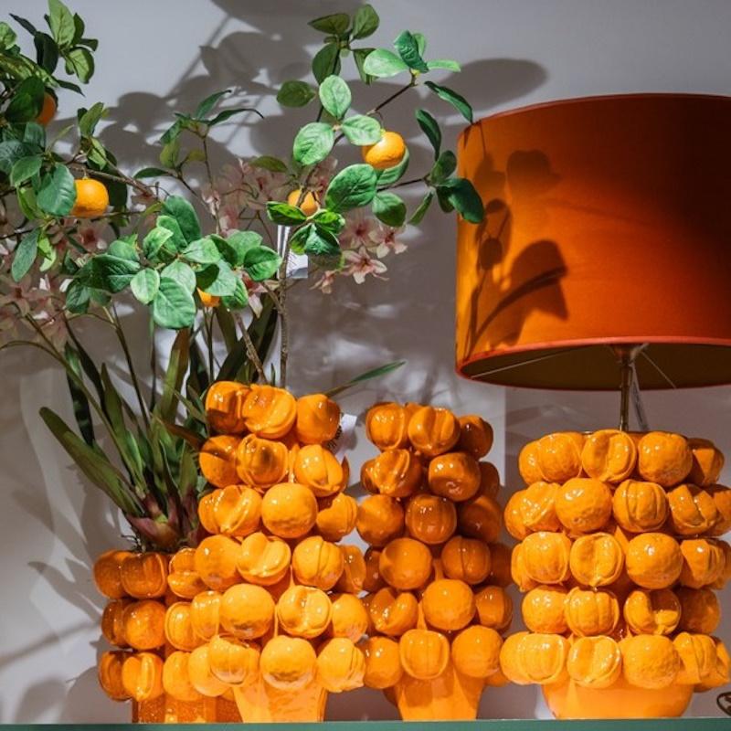 Paar des 21. Jahrhunderts  Original Keramik-Tischlampen „Orange“ im Zustand „Neu“ im Angebot in Saint-Ouen, FR