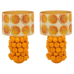 Paire d'appareils du 21e siècle  Lampes de table originales orange