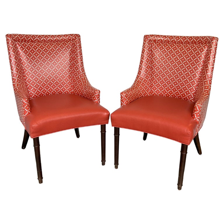 Pair of Orange Occasional Chairs For Sale at 1stDibs
