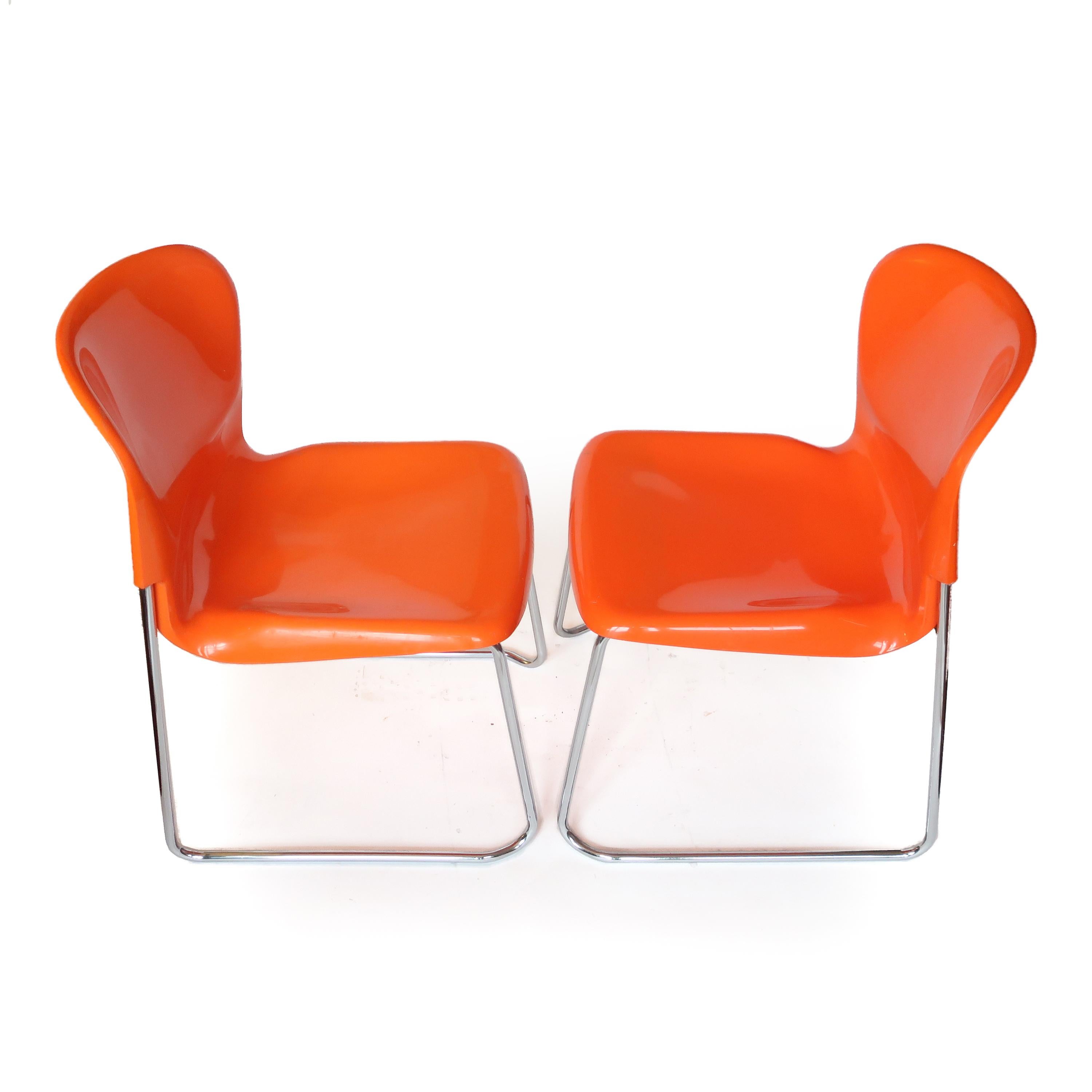 German Pair of Orange SM 400 Swing Chairs by Gerd Lange for Drabert For Sale