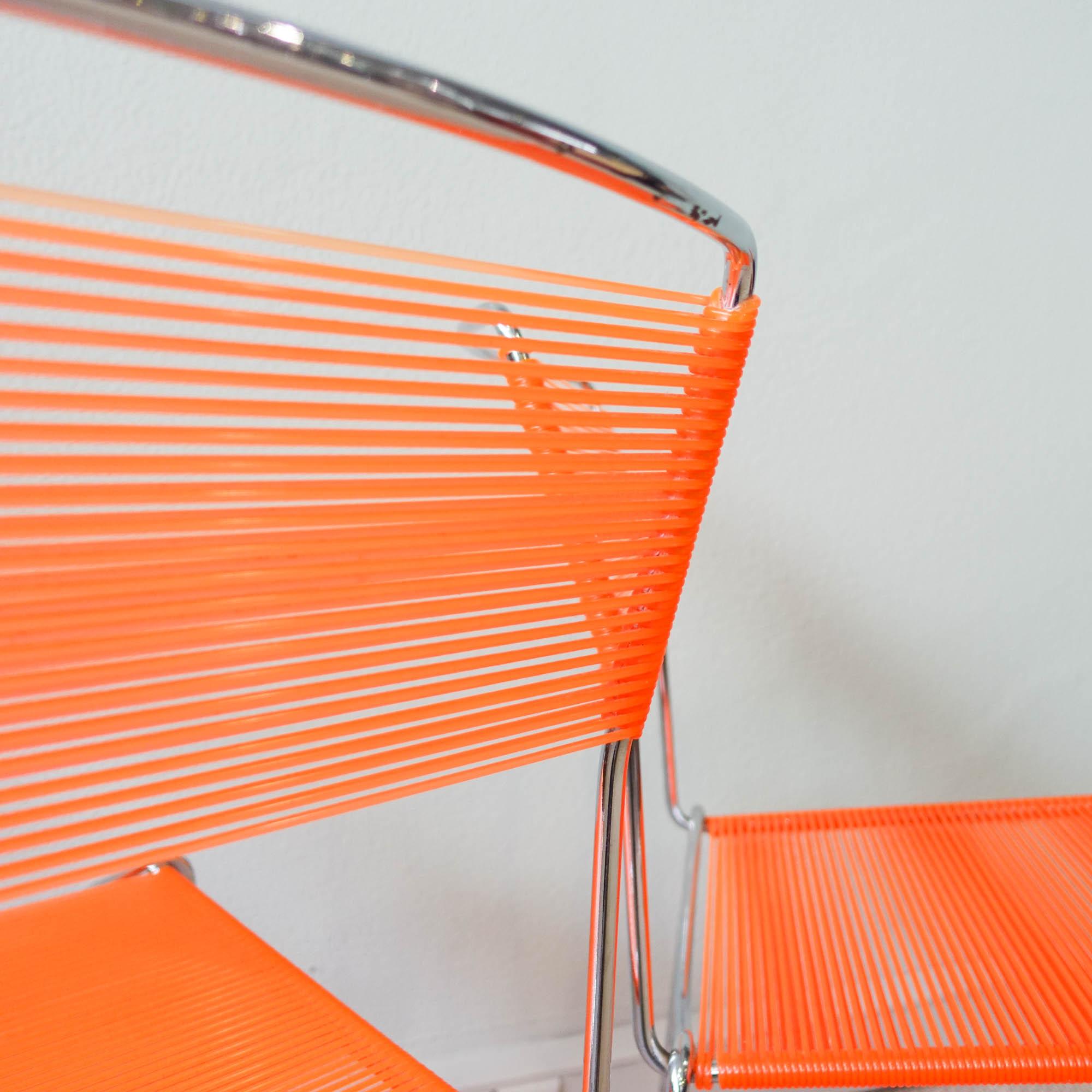 Paire de chaises à spaghetti orange de Giandomenico Belotti pour Alias, années 1980 en vente 3