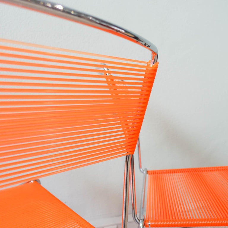 Pair of Orange Spaghetti Chairs by Giandomenico Belotti for Alias, 1980's For Sale 4
