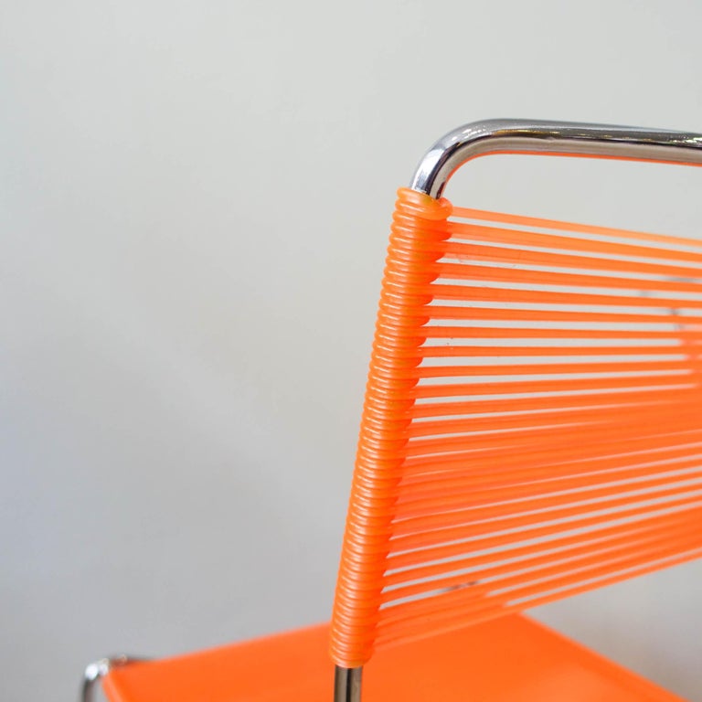 Pair of Orange Spaghetti Chairs by Giandomenico Belotti for Alias, 1980's For Sale 5