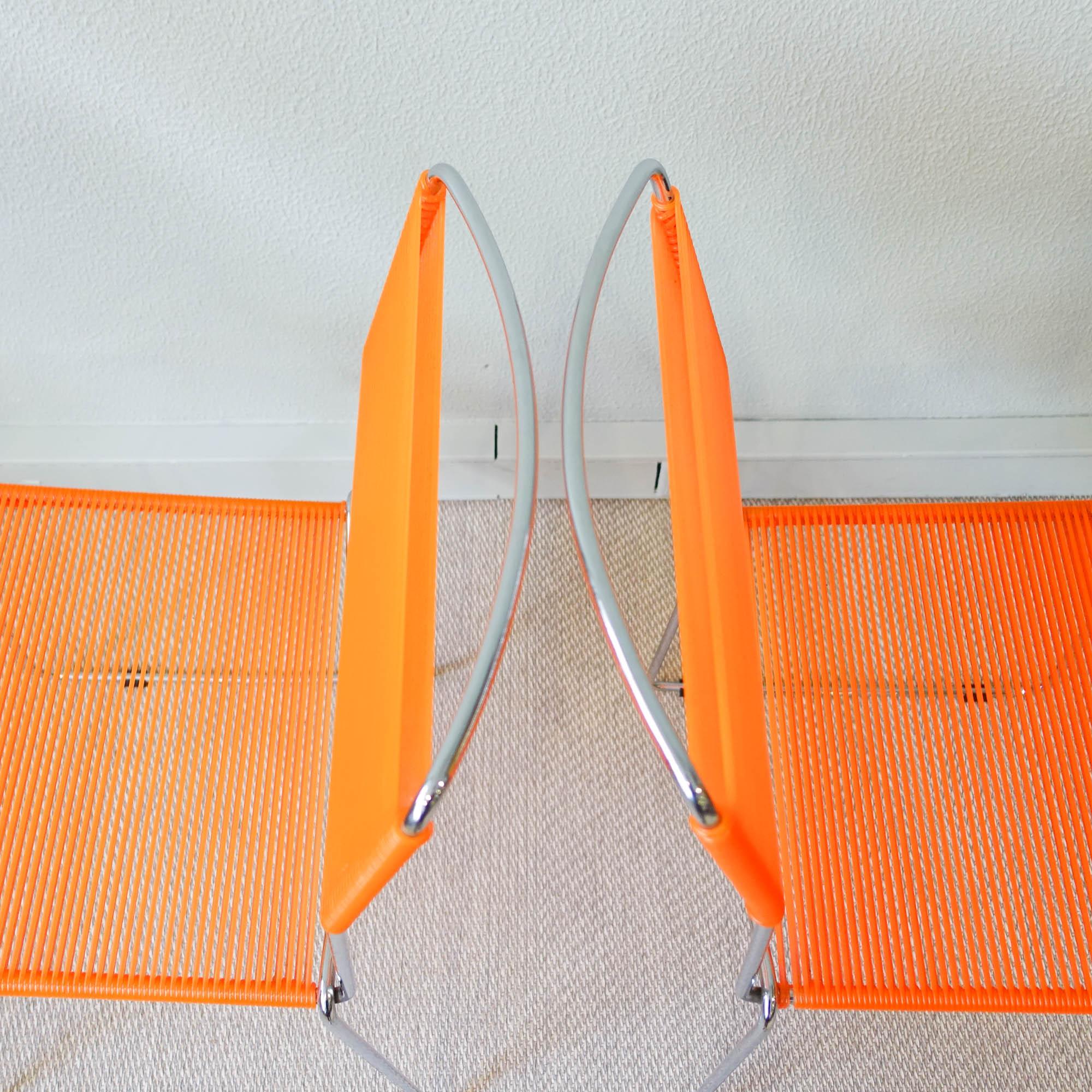 Pair of Orange Spaghetti Chairs by Giandomenico Belotti for Alias, 1980's For Sale 7