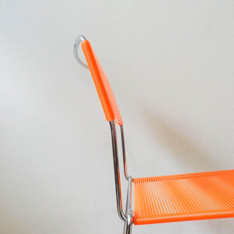 Pair of Orange Spaghetti Chairs by Giandomenico Belotti for Alias, 1980's For Sale 11