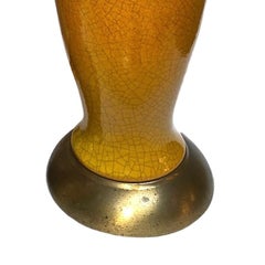 Pair of French Midcentury Crackled Porcelain Lamps