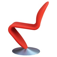Paire de chaises pivotantes orange Verner Panton 1-2-3 System "Chair A" de l'ère spatiale