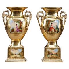 Paire de vases Oratory en porcelaine de Paris