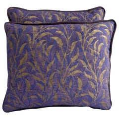 Pair of Orfeo Patterned Royal Purple Fortuny Pillows
