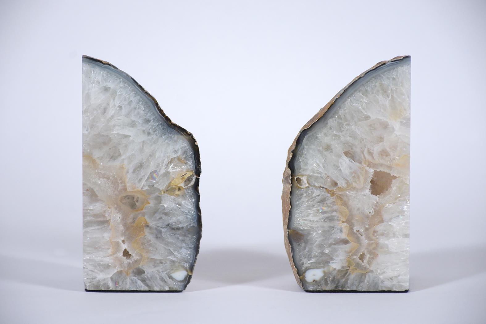 Organic Modern Amethyst Stone Bookends For Sale 2