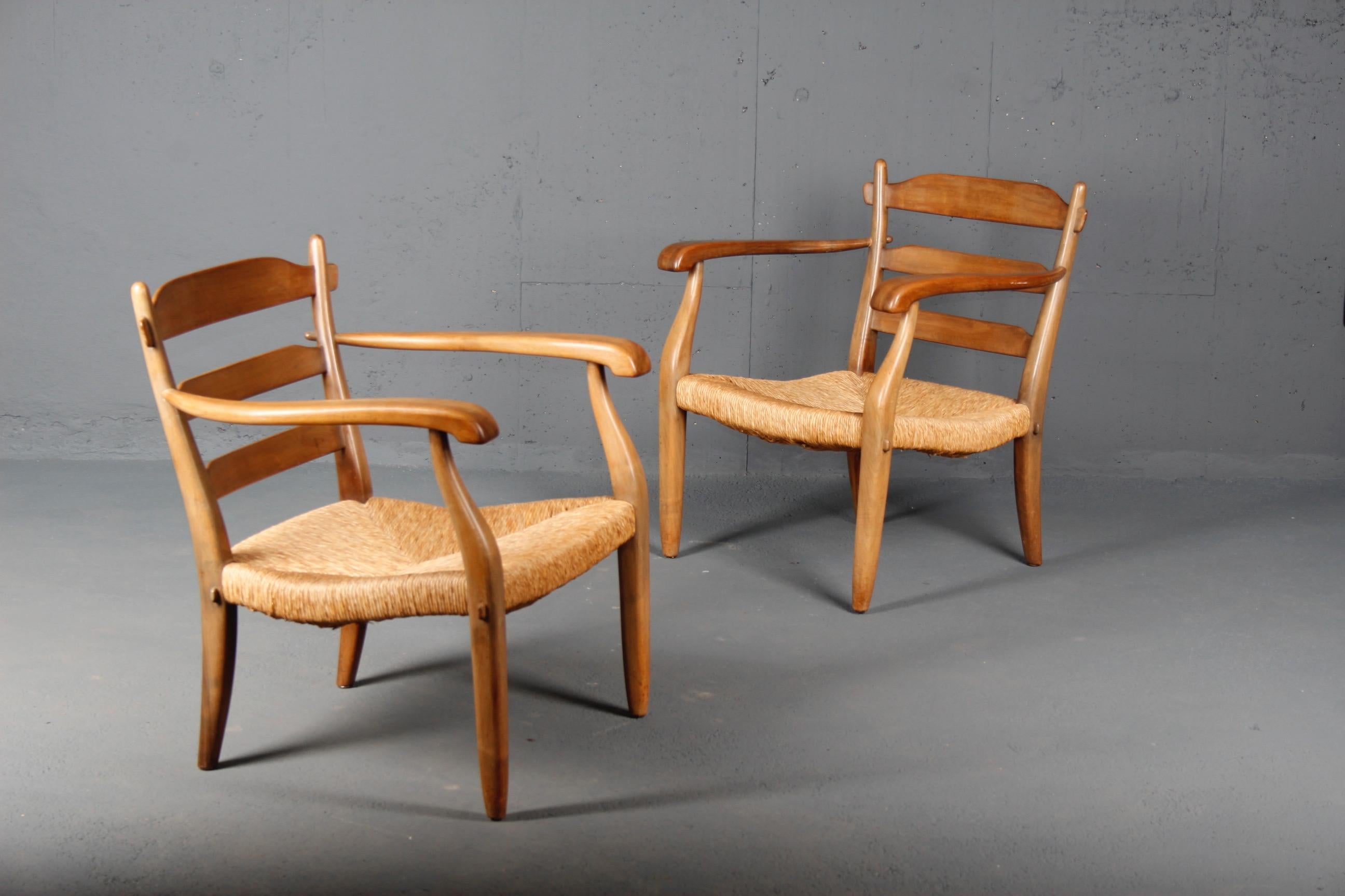 Pair of organic wood armchairs in the style of Franz Xavier Sproll.
