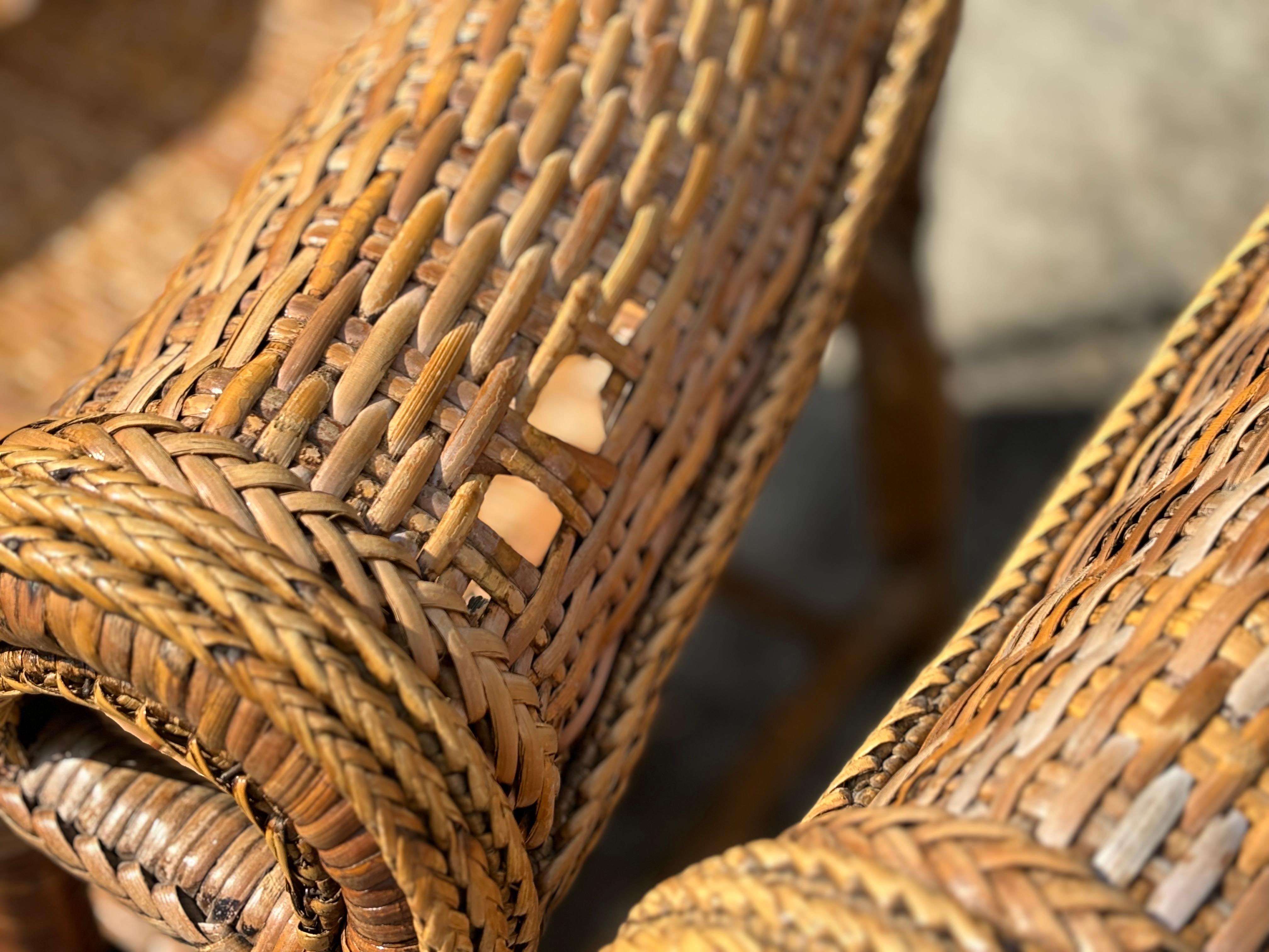 Paire de fauteuils Arts & Crafts en osier et rotin biologique par Dryad en vente 3