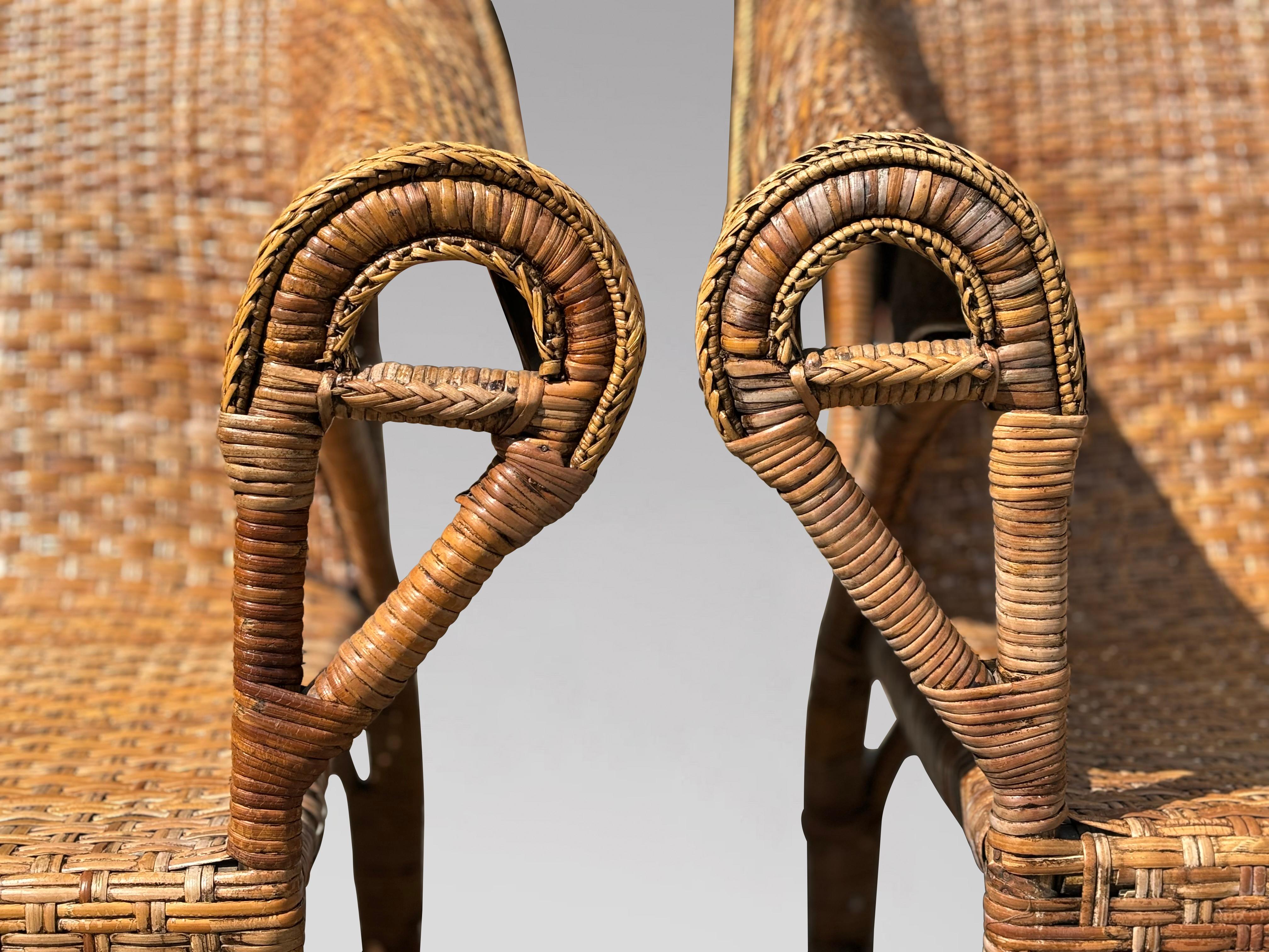 Paire de fauteuils Arts & Crafts en osier et rotin biologique par Dryad Bon état - En vente à Petworth,West Sussex, GB
