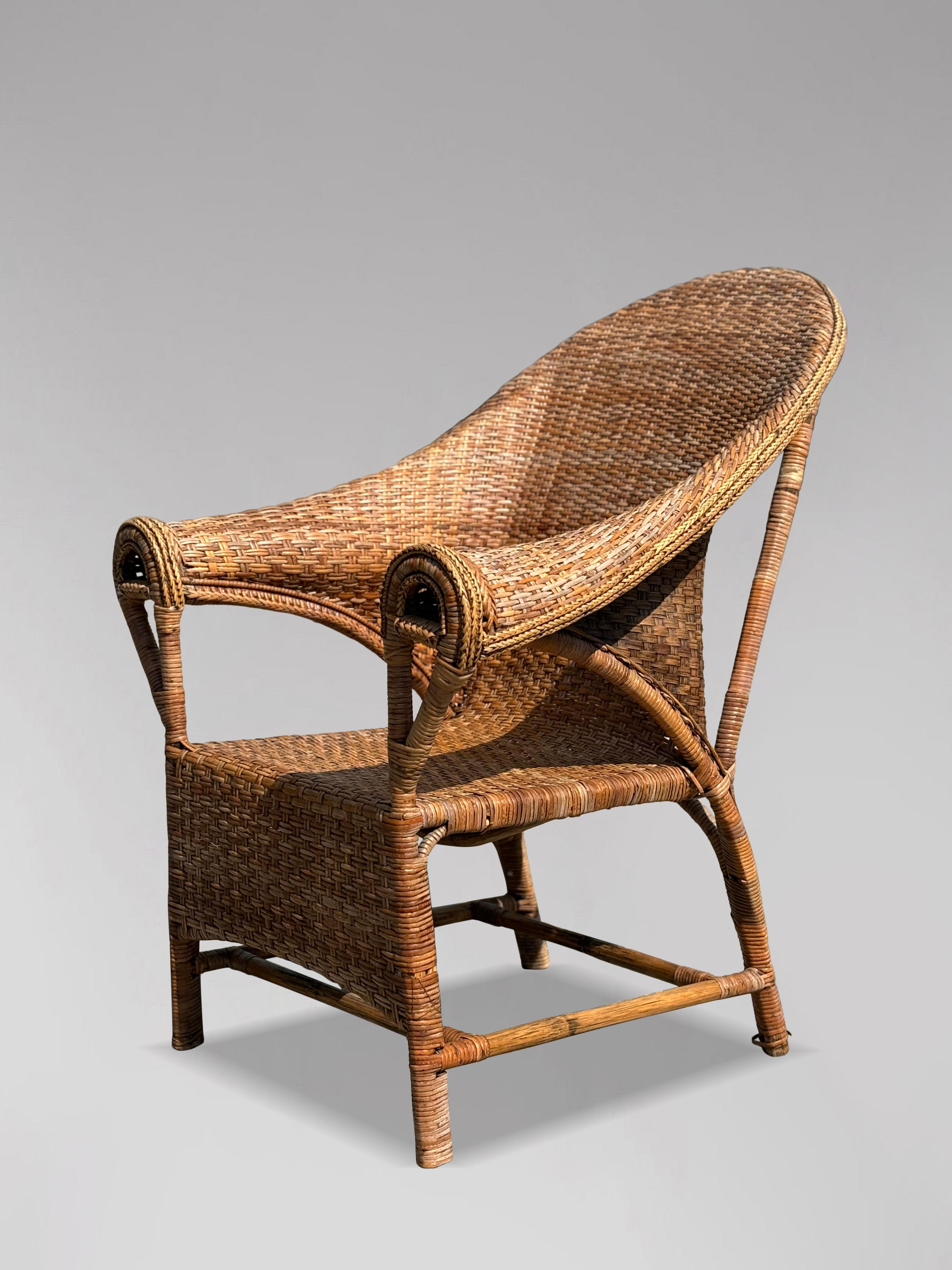 Paire de fauteuils Arts & Crafts en osier et rotin biologique par Dryad en vente 1